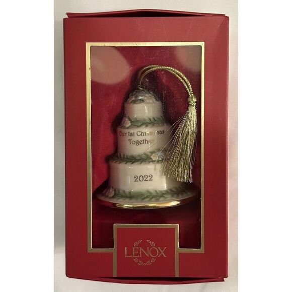 Lenox Our First Christmas Together 2022 Cake Ornament NEW - Picture 1 of 2